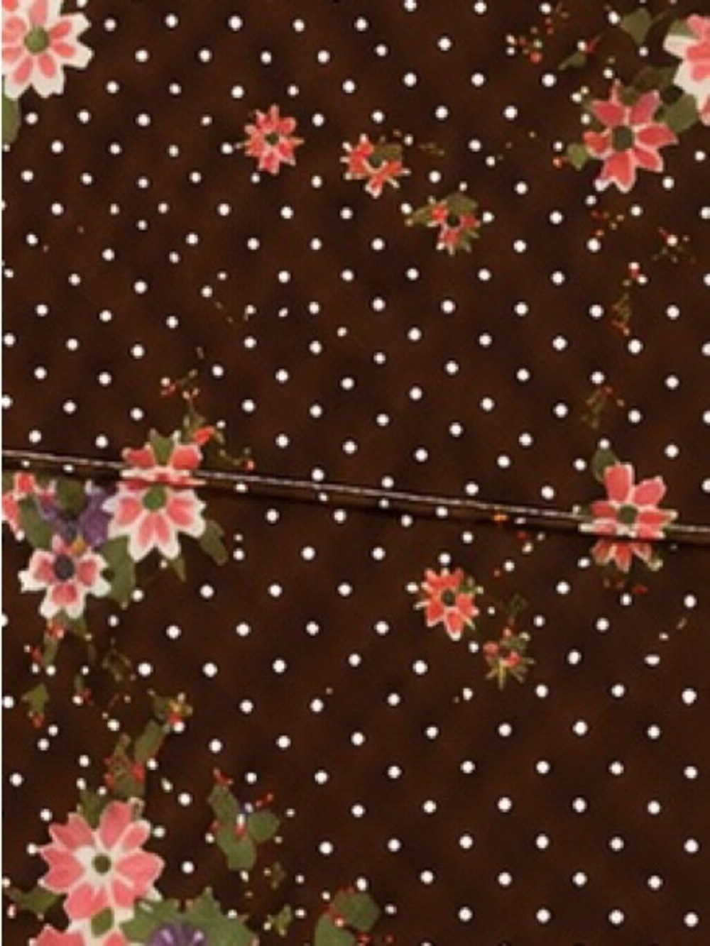 Vintage 70s Jinny Jin Floral Crop Shirt Brown Pink Retro Disco Size 8 - Picture 6 of 6